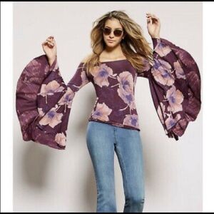 We the Free Mulberry Floral Top Size Small